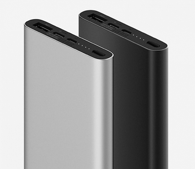 Внешний аккумулятор Xiaomi Mi Power Bank 3 10000 мАч, серебристый с логотипом  заказать по выгодной цене в кибермаркете AvroraStore