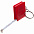 Брелок с рулеткой Square ver.2, красный с логотипом  заказать по выгодной цене в кибермаркете AvroraStore