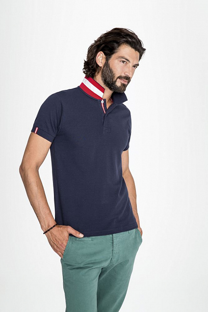 Рубашка поло мужская Patriot 200, ярко-синяя с логотипом  заказать по выгодной цене в кибермаркете AvroraStore