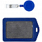 Чехол для пропуска с ретрактором Pennant, синий с логотипом  заказать по выгодной цене в кибермаркете AvroraStore