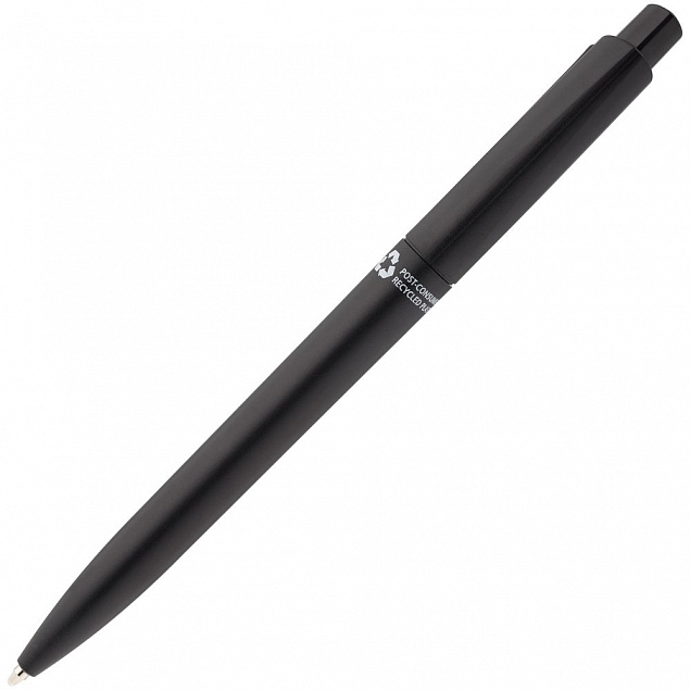 Ручка шариковая Crest Recycled, черная с логотипом  заказать по выгодной цене в кибермаркете AvroraStore