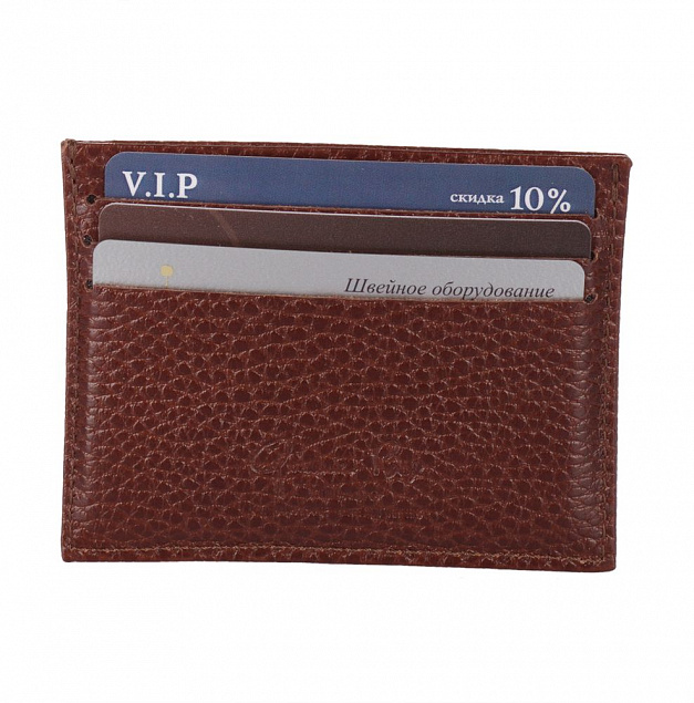 Футляр для кредитных карт, коричневый с логотипом  заказать по выгодной цене в кибермаркете AvroraStore