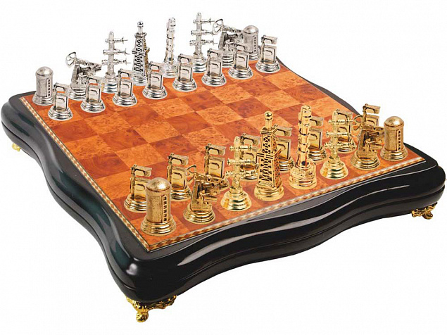 Шахматы «Нефтяные» с логотипом  заказать по выгодной цене в кибермаркете AvroraStore
