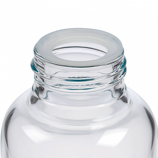 Бутылка для воды Dakar, прозрачная с бирюзовым с логотипом  заказать по выгодной цене в кибермаркете AvroraStore