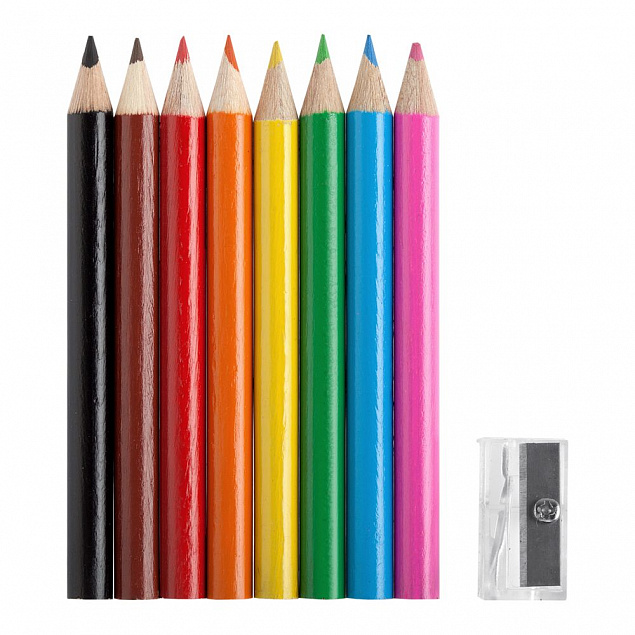 Набор Hobby с цветными карандашами и точилкой, синий с логотипом  заказать по выгодной цене в кибермаркете AvroraStore