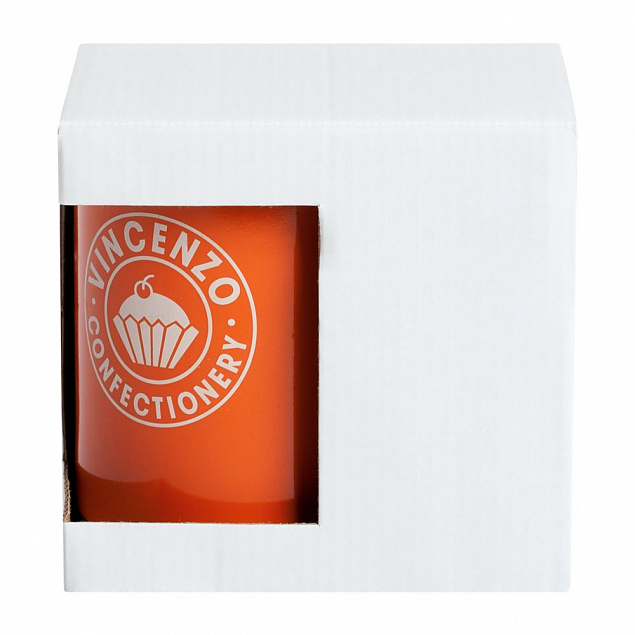 Коробка для кружки с окошком, белая с логотипом  заказать по выгодной цене в кибермаркете AvroraStore