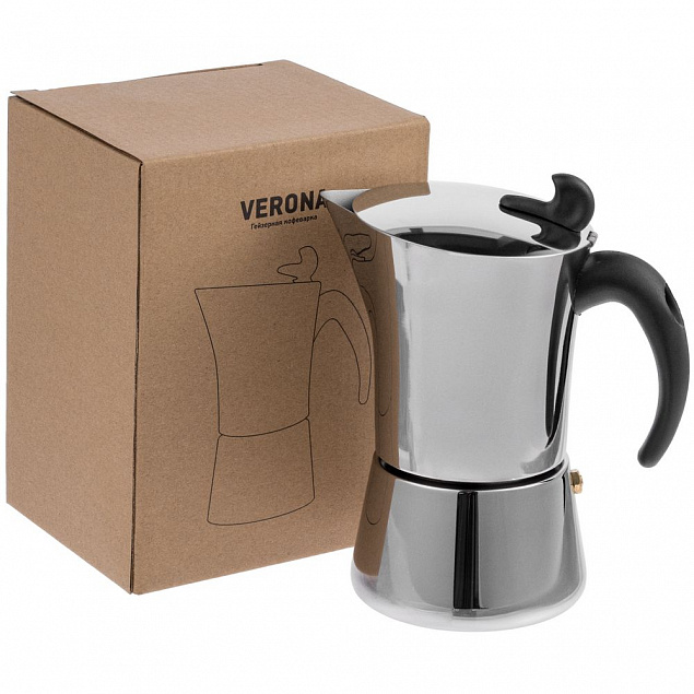Гейзерная кофеварка Verona с логотипом  заказать по выгодной цене в кибермаркете AvroraStore