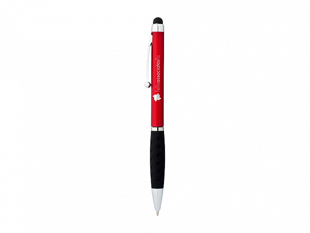 Ручка-стилус шариковая Ziggy черные чернила, красный/черный с логотипом  заказать по выгодной цене в кибермаркете AvroraStore