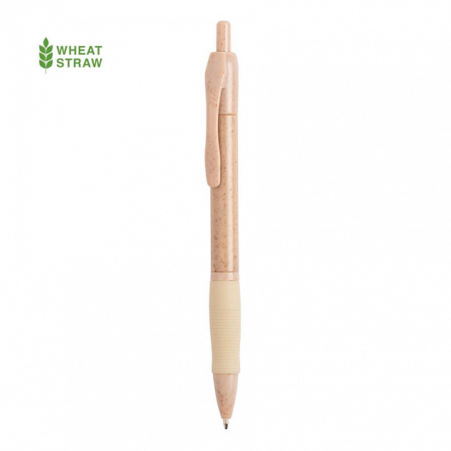 Ручка шариковая ROSDY, пластик с пшеничным волокном, бежевый с логотипом  заказать по выгодной цене в кибермаркете AvroraStore