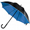 Зонт-трость Downtown, черный с синим с логотипом  заказать по выгодной цене в кибермаркете AvroraStore