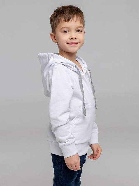 Толстовка с капюшоном детская Kirenga Kids, белая с логотипом  заказать по выгодной цене в кибермаркете AvroraStore