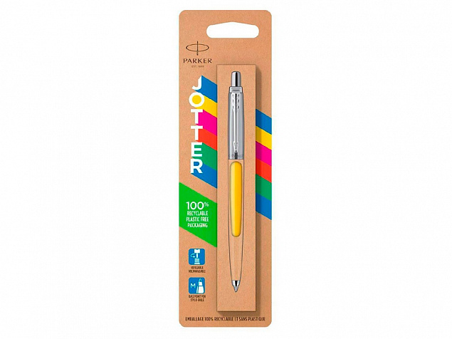 Ручка шариковая Parker «Jotter Originals Yellow»  в эко-упаковке с логотипом  заказать по выгодной цене в кибермаркете AvroraStore