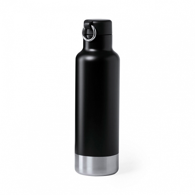 Бутылка для воды PERNAL, чёрный, 750 мл,  нержавеющая сталь с логотипом  заказать по выгодной цене в кибермаркете AvroraStore