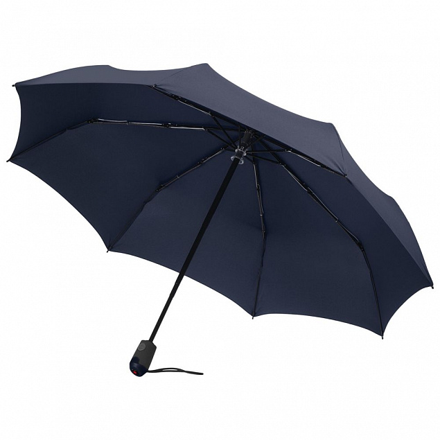 Зонт складной E.200, ver. 2, темно-синий с логотипом  заказать по выгодной цене в кибермаркете AvroraStore