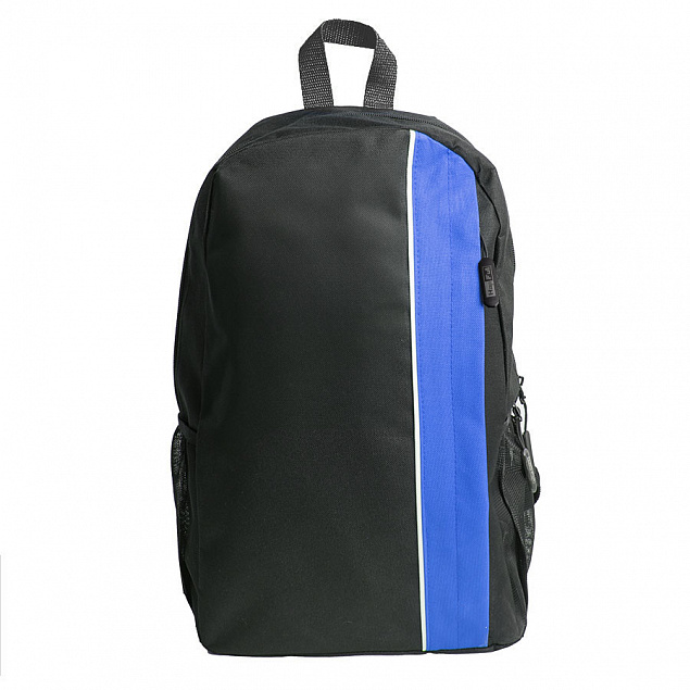Рюкзак PLUS, чёрный/синий, 44 x 26 x 12 см, 100% полиэстер 600D с логотипом  заказать по выгодной цене в кибермаркете AvroraStore