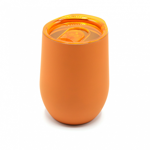 Термокружка с двойной стенкой SOFTO софт-тач, оранжевый с логотипом  заказать по выгодной цене в кибермаркете AvroraStore