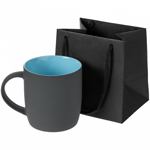 Пакет под кружку Cupfull, синий с логотипом  заказать по выгодной цене в кибермаркете AvroraStore