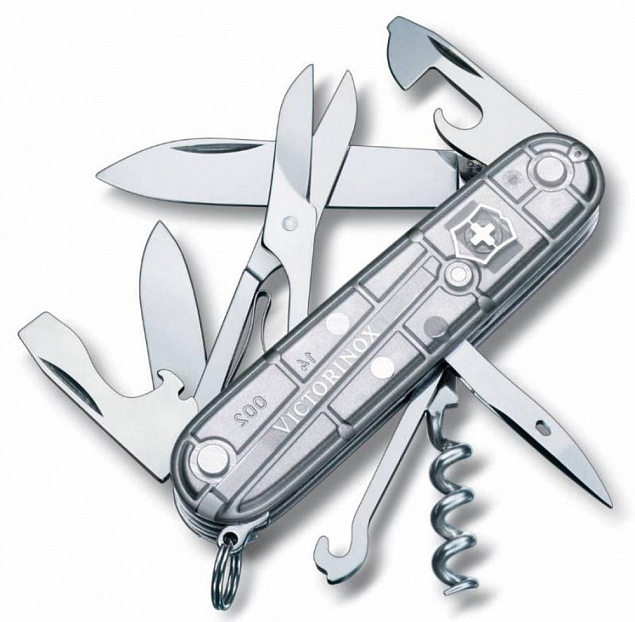 Офицерский нож CLIMBER 91, прозрачный серебристый с логотипом  заказать по выгодной цене в кибермаркете AvroraStore