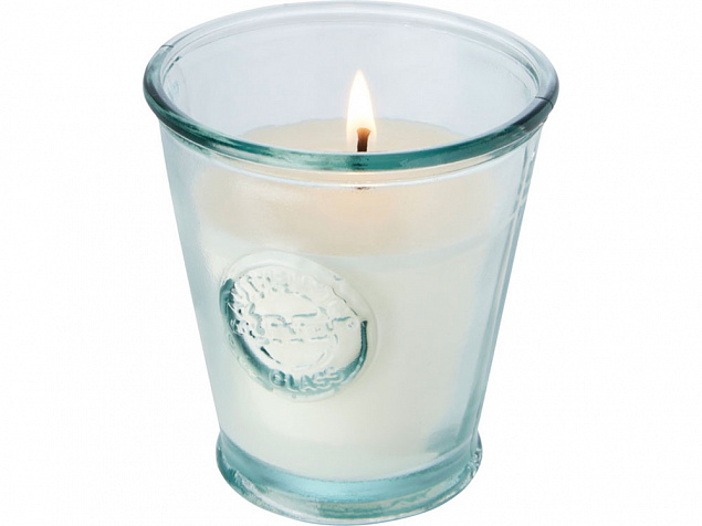Соевая свеча с подсвечником Luzz из переработанного стекла с логотипом  заказать по выгодной цене в кибермаркете AvroraStore