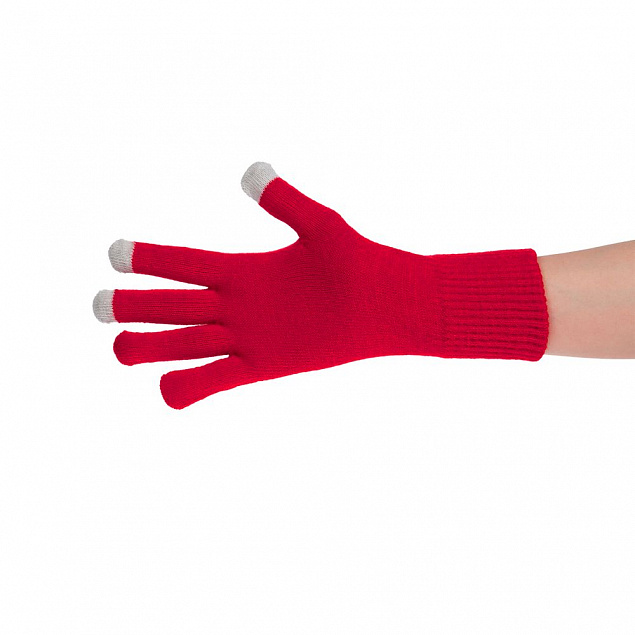 Перчатки сенсорные Urban Flow, красные с логотипом  заказать по выгодной цене в кибермаркете AvroraStore