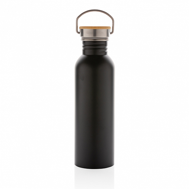 Бутылка из нержавеющей стали с бамбуковой крышкой Modern с логотипом  заказать по выгодной цене в кибермаркете AvroraStore
