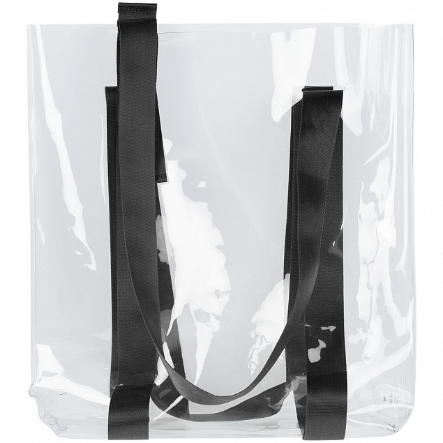 Шопер Clear Fest, прозрачный с серыми ручками с логотипом  заказать по выгодной цене в кибермаркете AvroraStore