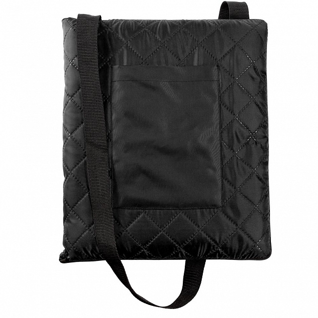 Плед для пикника Soft & Dry, черный с логотипом  заказать по выгодной цене в кибермаркете AvroraStore