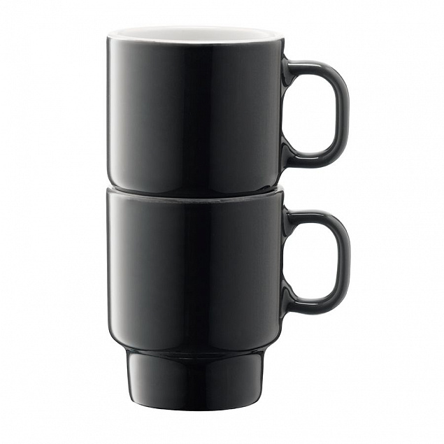 Набор чашек для эспрессо Utility, серый с логотипом  заказать по выгодной цене в кибермаркете AvroraStore