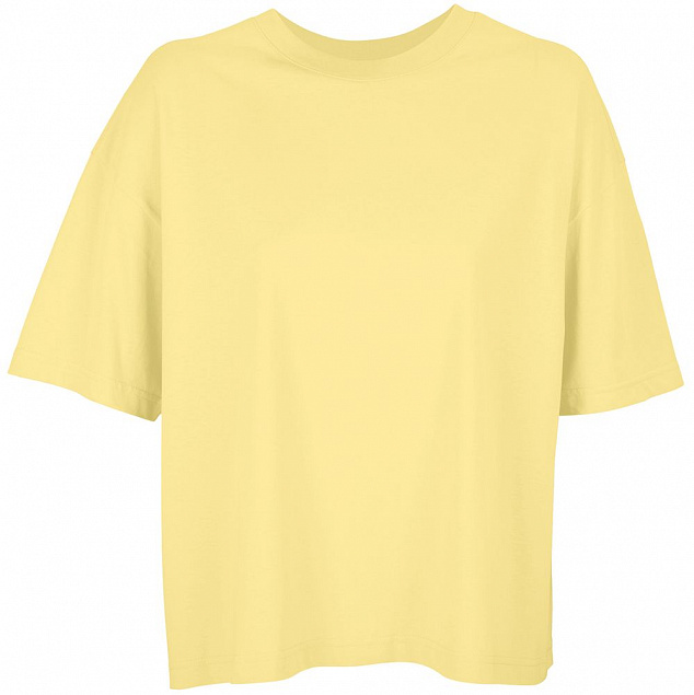 Футболка оверсайз женская Boxy Women, светло-желтая с логотипом  заказать по выгодной цене в кибермаркете AvroraStore