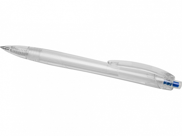 Шариковая ручка Honua из переработанного ПЭТ, прозрачный/ярко-синий с логотипом  заказать по выгодной цене в кибермаркете AvroraStore