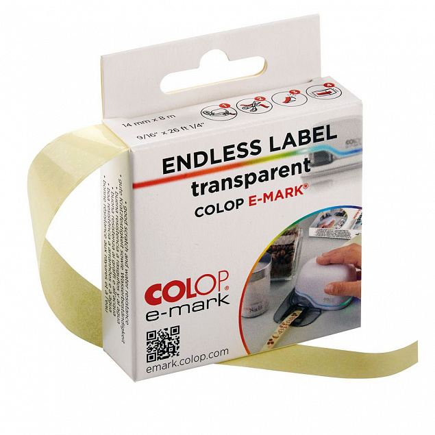 Клейкая лента для принтера Colop e-mark, прозрачная с логотипом  заказать по выгодной цене в кибермаркете AvroraStore
