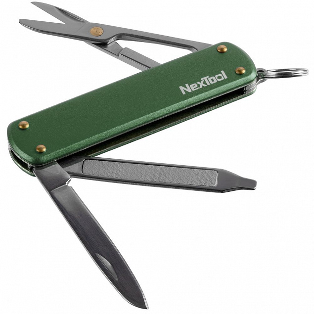 Нож-брелок NexTool Mini, зеленый с логотипом  заказать по выгодной цене в кибермаркете AvroraStore