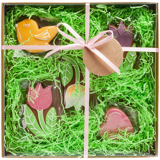 Набор имбирного печенья «Весна внутри» с логотипом  заказать по выгодной цене в кибермаркете AvroraStore