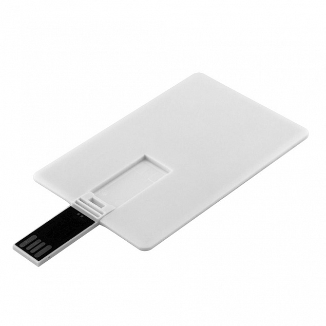 Флешка Card, 16 Гб, белая с логотипом  заказать по выгодной цене в кибермаркете AvroraStore