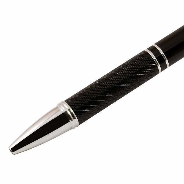 Шариковая ручка Crocus, черная с логотипом  заказать по выгодной цене в кибермаркете AvroraStore