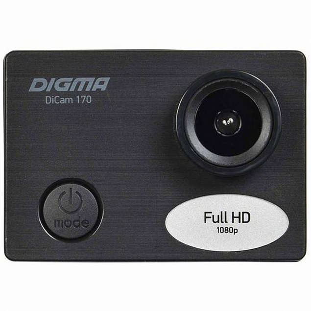 Экшн-камера Digma DiCam 170, черная с логотипом  заказать по выгодной цене в кибермаркете AvroraStore