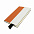 Бизнес-блокнот UNI, A5, бело-оранжевый, мягкая обложка, в линейку, черное ляссе с логотипом  заказать по выгодной цене в кибермаркете AvroraStore