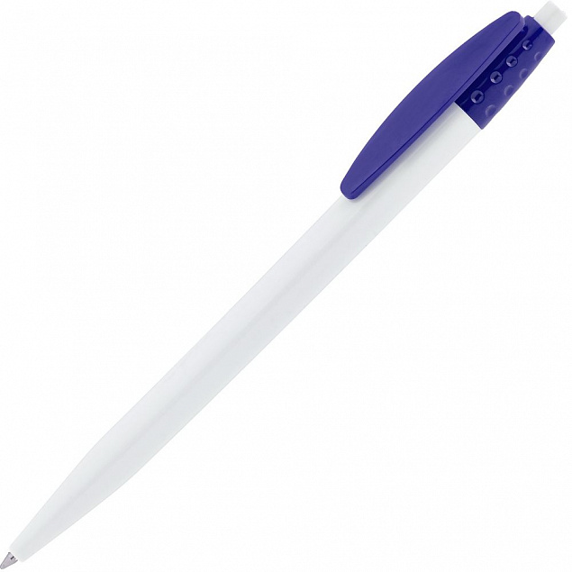 Ручка шариковая Champion ver.2, белая с синим с логотипом  заказать по выгодной цене в кибермаркете AvroraStore