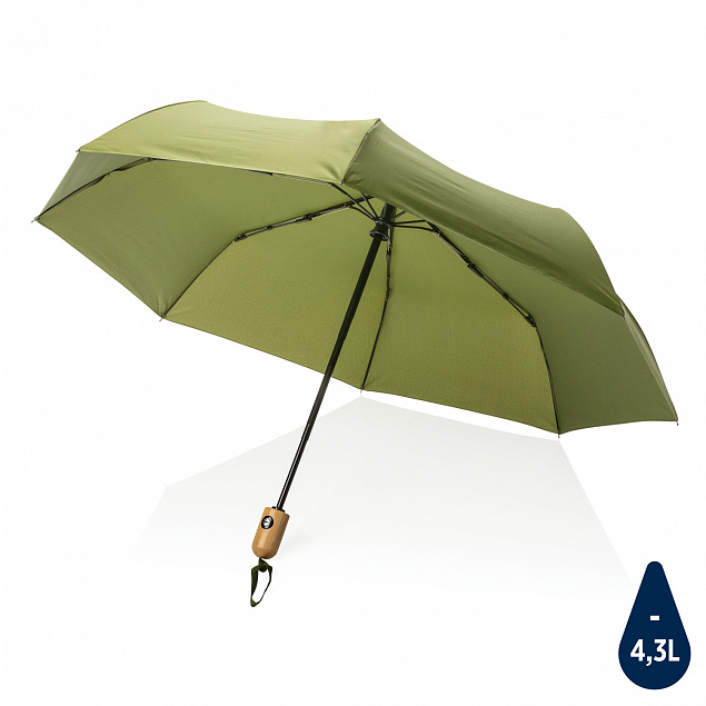 Автоматический зонт Impact из RPET AWARE™ с бамбуковой рукояткой, d94 см с логотипом  заказать по выгодной цене в кибермаркете AvroraStore