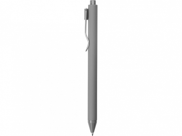 Ручка пластиковая шариковая Clip, софт-тач, черный с логотипом  заказать по выгодной цене в кибермаркете AvroraStore