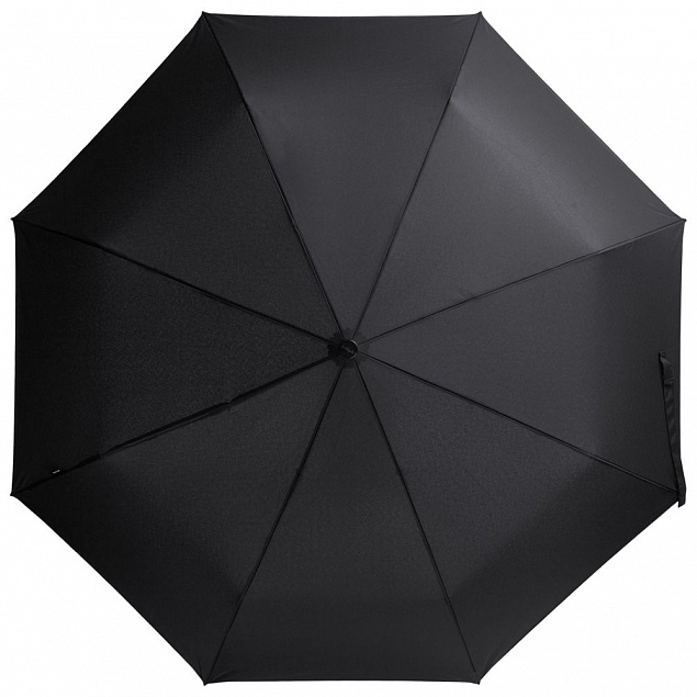 Зонт складной Floyd с кольцом, черный с логотипом  заказать по выгодной цене в кибермаркете AvroraStore