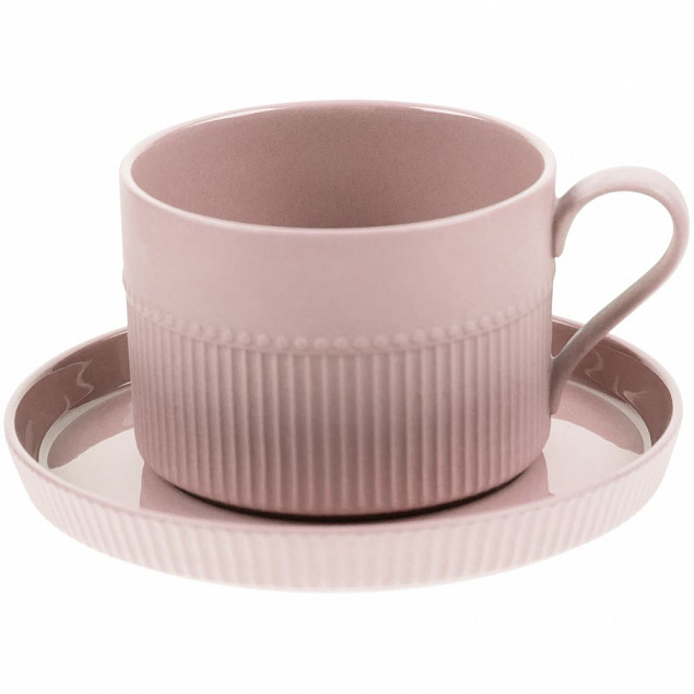 Чайная пара Pastello Moderno, розовая с логотипом  заказать по выгодной цене в кибермаркете AvroraStore