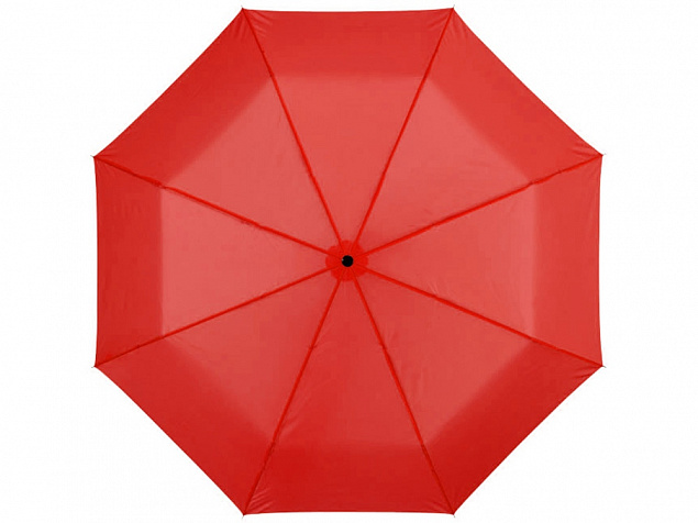 Зонт Ida трехсекционный 21,5, красный с логотипом  заказать по выгодной цене в кибермаркете AvroraStore