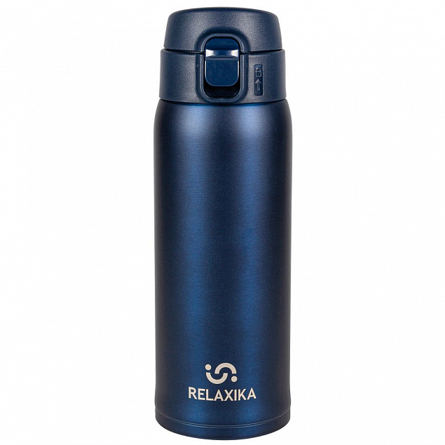 Термокружка Relaxika, синяя с логотипом  заказать по выгодной цене в кибермаркете AvroraStore