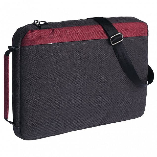 Конференц-сумка 2 в 1 twoFold, серый с бордовым с логотипом  заказать по выгодной цене в кибермаркете AvroraStore