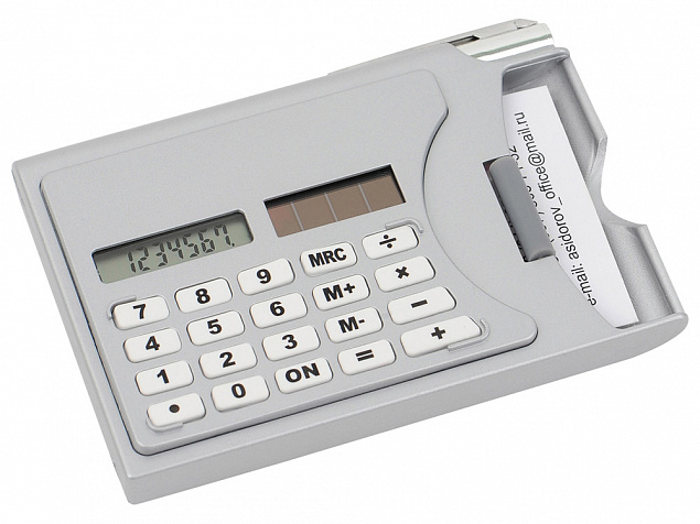 Визитница «Бухгалтер» с калькулятором и ручкой с логотипом  заказать по выгодной цене в кибермаркете AvroraStore