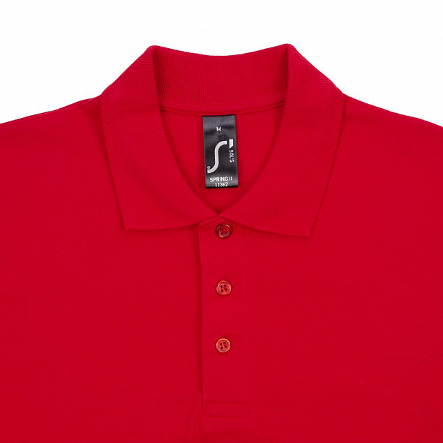 Рубашка поло мужская SPRING 210, красная с логотипом  заказать по выгодной цене в кибермаркете AvroraStore