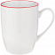 Кружка Simmy, белая с красным с логотипом  заказать по выгодной цене в кибермаркете AvroraStore