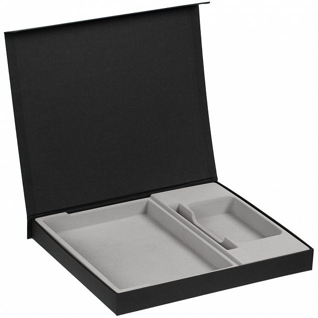 Коробка под ежедневник, аккумулятор и ручку Daily, черная с логотипом  заказать по выгодной цене в кибермаркете AvroraStore