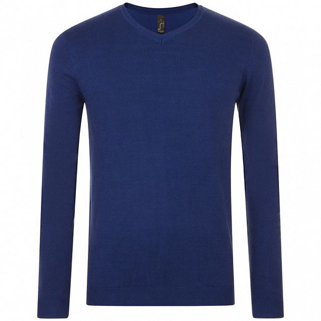 Пуловер мужской GLORY MEN, синий ультрамарин с логотипом  заказать по выгодной цене в кибермаркете AvroraStore